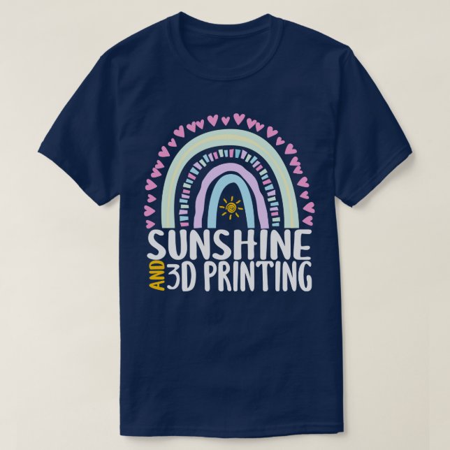 Camiseta Sunshine e 3D Imprimindo um Gpresente de Arco-Íris (Frente do Design)