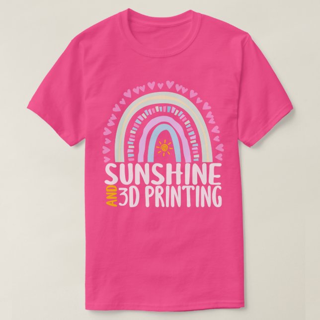 Camiseta Sunshine e 3D Imprimindo um Gpresente de Arco-Íris (Frente do Design)