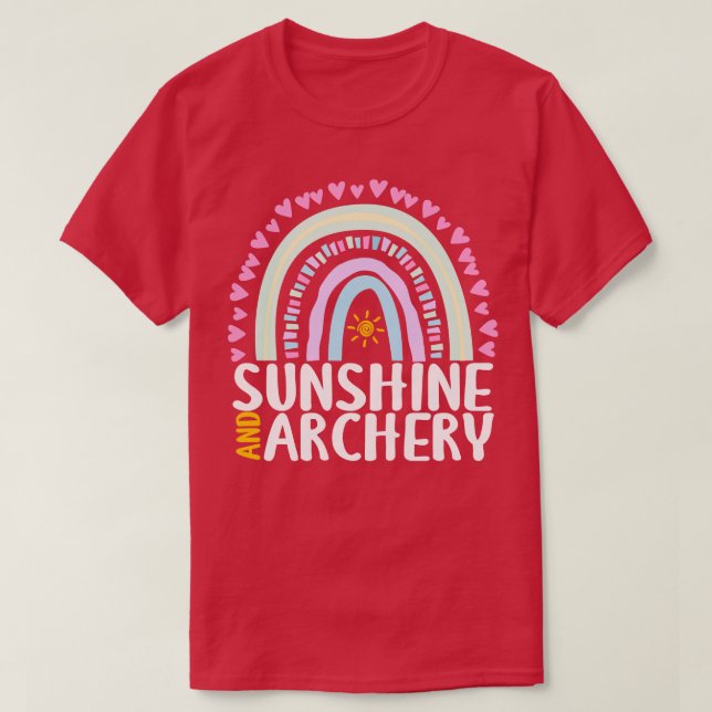 Camiseta Sunshine e Archery Gift-Rainbow Gratuito para Mulh (Frente do Design)