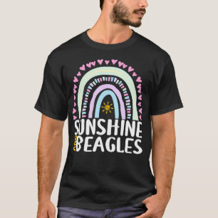 Camiseta Sunshine e Beagles Cute Rainbow Gift para Mulheres