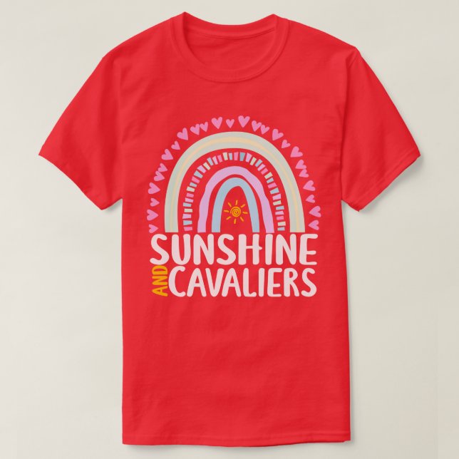 Camiseta Sunshine e Cavaliers Cute Rainbow Gift for Women (Frente do Design)
