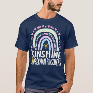 Camiseta Sunshine e Doberman Pinschers Cute Rainbow Gift