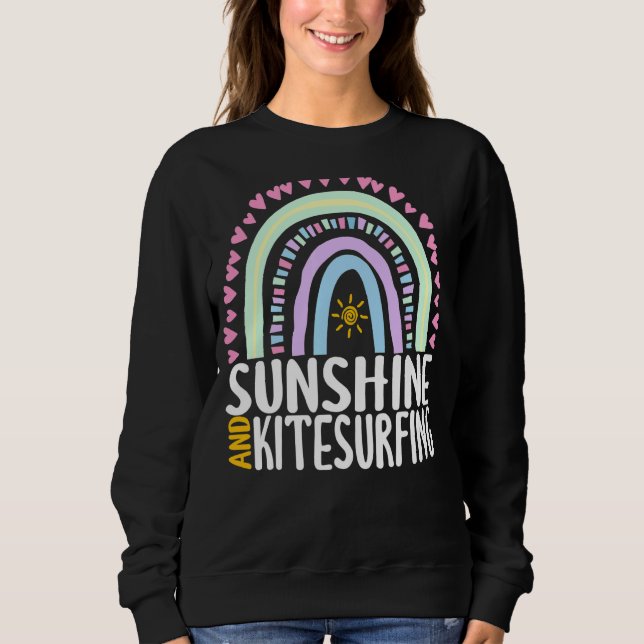 Camiseta Sunshine E Kitesurfing Gráfico De Arco-Íris (Frente)