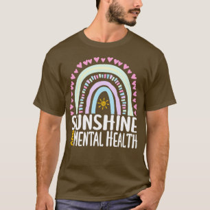 Camiseta Sunshine e Mental Health Cute Rainbow Gift para W