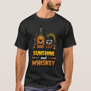 Camiseta Sunshine e Whiskey Bebendo Mamãe Pai Dispara Bebid