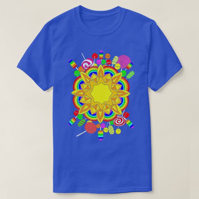 Camiseta Sunshine Lollipops e Rainbows (Frente do Design)