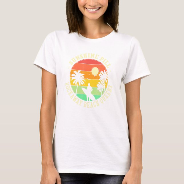 Camiseta Sunshine Pill Rockaway Beach Queens Summer New Yor (Frente)