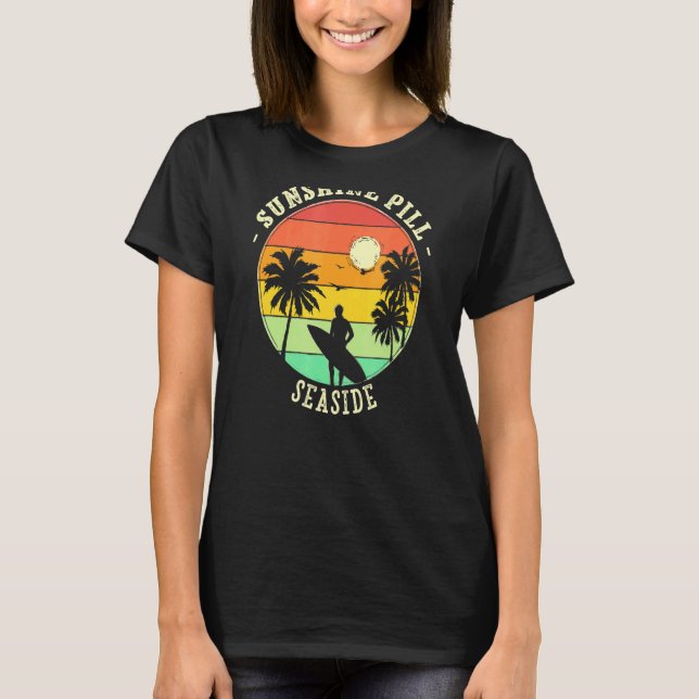 Camiseta Sunshine Pill Seaside Summer Oregon Praia Tropical (Frente)