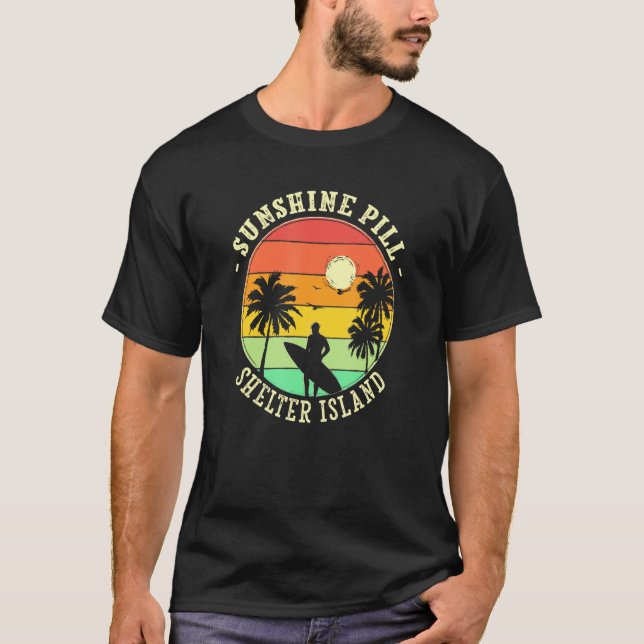 Camiseta Sunshine Pill Shelter Island Summer New York Tropi (Frente)