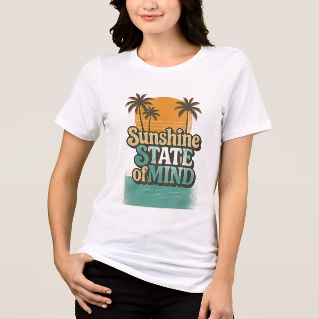Camiseta Sunshine State, Retro Beach Vacation Shir (Frente)