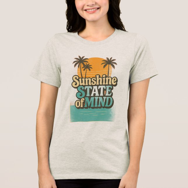 Camiseta Sunshine State, Retro Beach Vacation Shir (Frente)