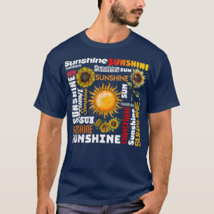 Camiseta Sunshine Typografia Paz Amor Girassol