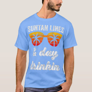 Camiseta Suntan Lines E Day Bebendo Praia Sumário