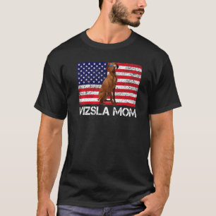 Camiseta Sunvidles Vizsla Mãe Bandeira Americana