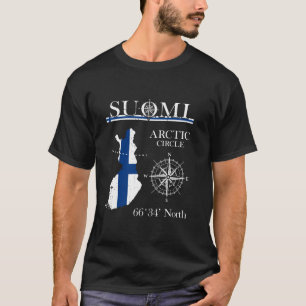 Camiseta Suomi Finlândia Círculo Ártico Aventura Bandeira F