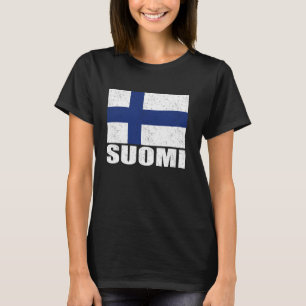 Camiseta Suomi Flag Grunge Vintage Souvenir Finlândia