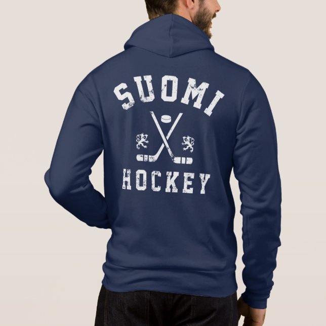 Camiseta Suomi Ice Hockey Hoodie (Verso)