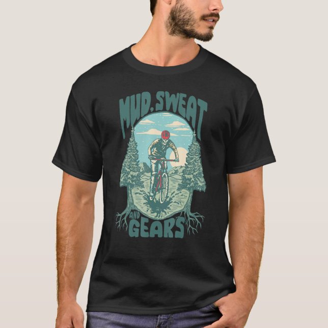 Camiseta Suor de Lama e Lágrimas Esqueleto Montanha Biker S (Frente)