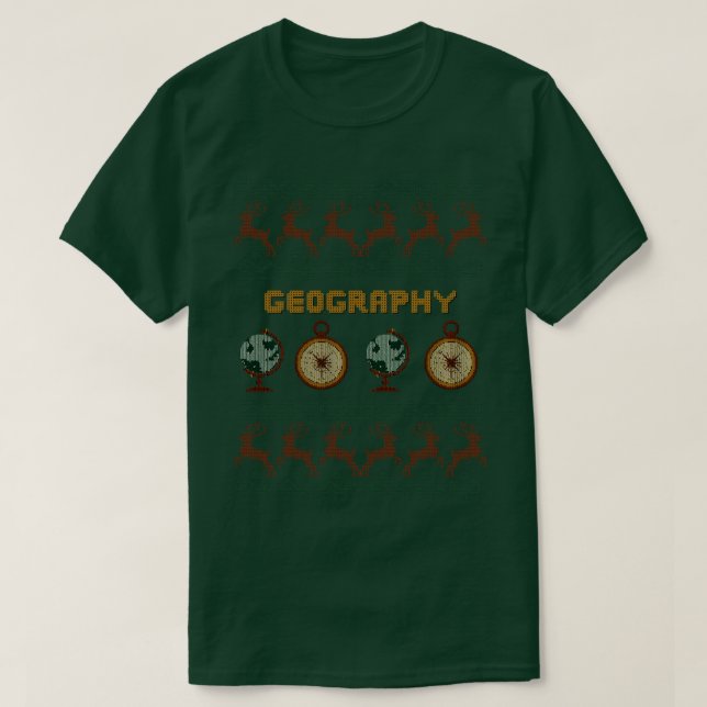 Camiseta Suor de Natal Feio da Geografia (Frente do Design)