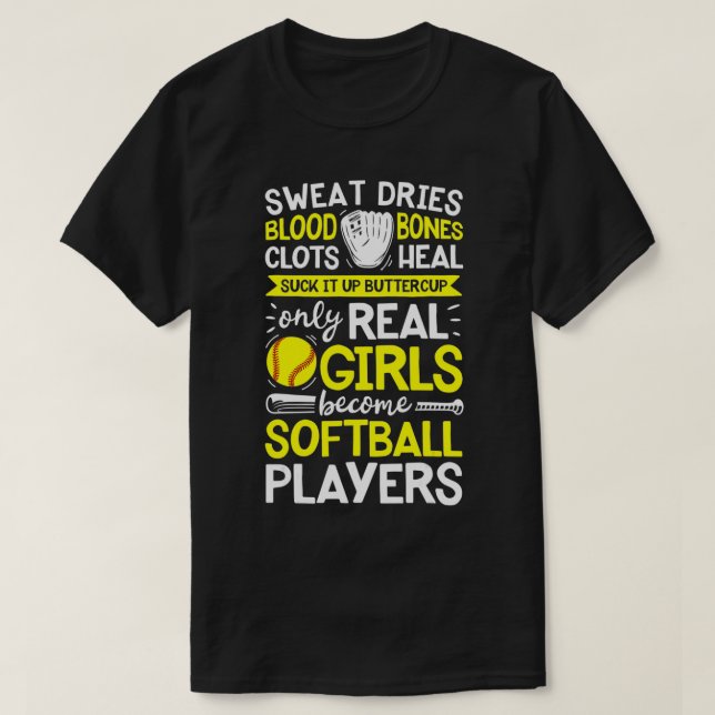 Camiseta Suor de Softball Seca Sangue Coágulos Ossos Corage (Frente do Design)