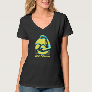 Camiseta Suor Então Brilho Treinamento de Fitness Saudável