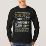 Camiseta Suor judeu e travesso Hanukkah Chanukah<br><div class="desc">Suéter judeu malvado Hanukkah Chanukah judeu Menorah</div>