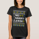 Camiseta Suor judeu e travesso Hanukkah Chanukah<br><div class="desc">Suéter judeu malvado Hanukkah Chanukah judeu Menorah</div>