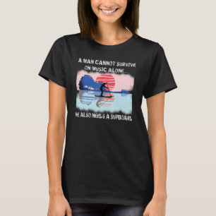 Camiseta SUP e Guitar Music Surfing Stand Up Paddle Surf