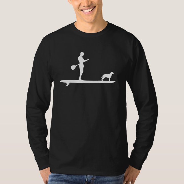 Camiseta SUP Levante o remo com o cão, remando (Frente)