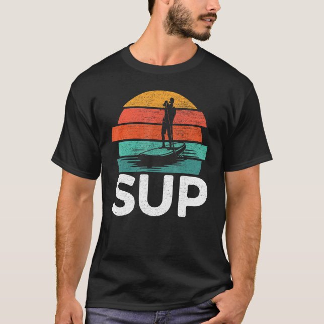 Camiseta Sup Levante-Se Carregando Paddleboard Navegando (Frente)