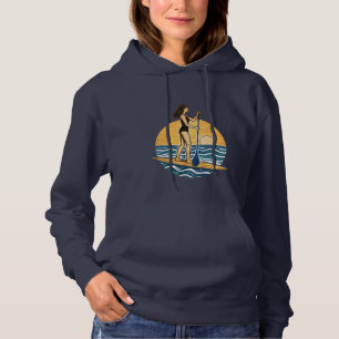 Camiseta SUP Paddle ao Pôr do Sol Gráfico de Praia de Pad