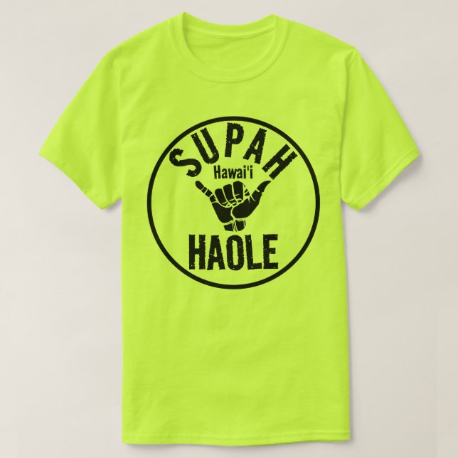 CAMISETA SUPAH HAOLE SHAKA HAWAII (Frente do Design)