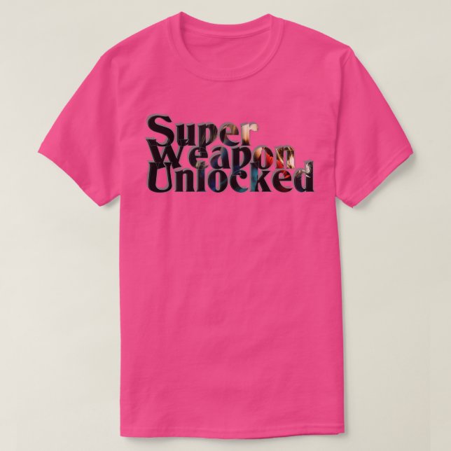 Camiseta Super Arma Desbloqueada (Frente do Design)