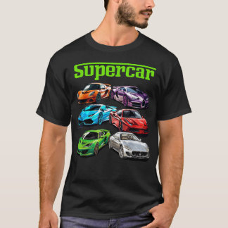 Camiseta Super carro Cara de Carro Legal Fã de Esportes de