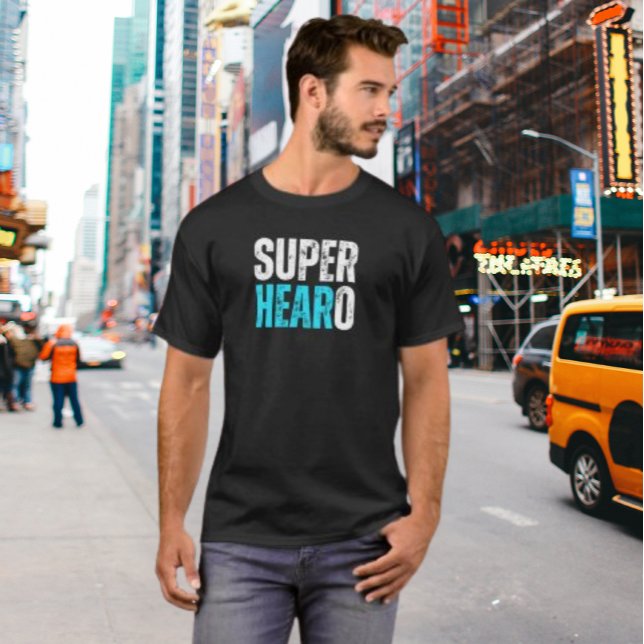 Camiseta Super Coração - Sensibilização para Implantes Surd (Criador carregado)