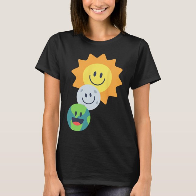 Camiseta Super Cute Earth Moon Sun Solar Eclipse 2024 Engra (Frente)