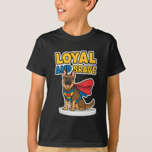Camiseta Super Dog Loyal e Brave Trabalho de arte