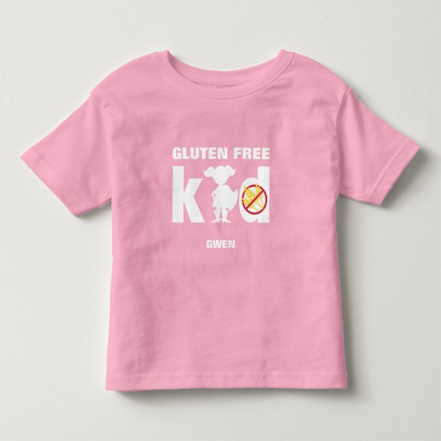 Camiseta Super Garota Celiaca Sem Glúten Infantil (Frente)