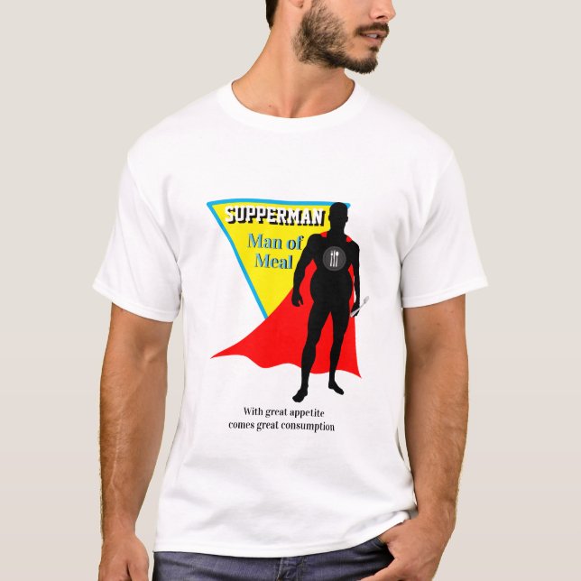Camiseta Super Hero Foodie SUPPERMAN DE NOVIDADE DAS REFEIÇ (Frente)