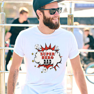 Camiseta Super Hero Pai Cartoon Bubble