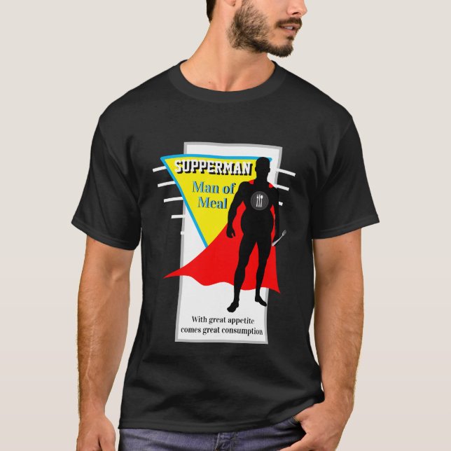 Camiseta Super Hero SUERMAN HOMEM DE REFEIÇÕES (Frente)