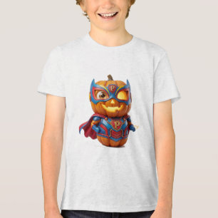 Camiseta Super-herói Abóbora Aquarela Cute Herói de Hallowe