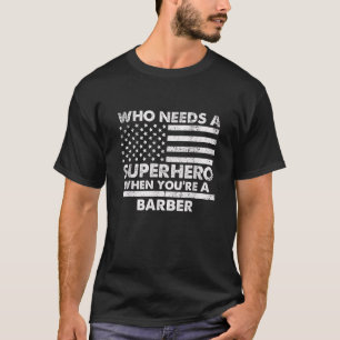 Camiseta Super Herói Barber Engraçado Vintage Tee For Men P