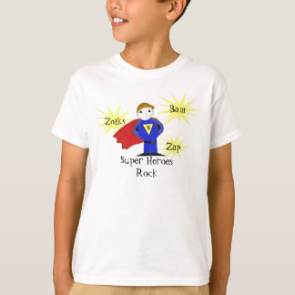 Camiseta Super Herói com Palavras de Ação