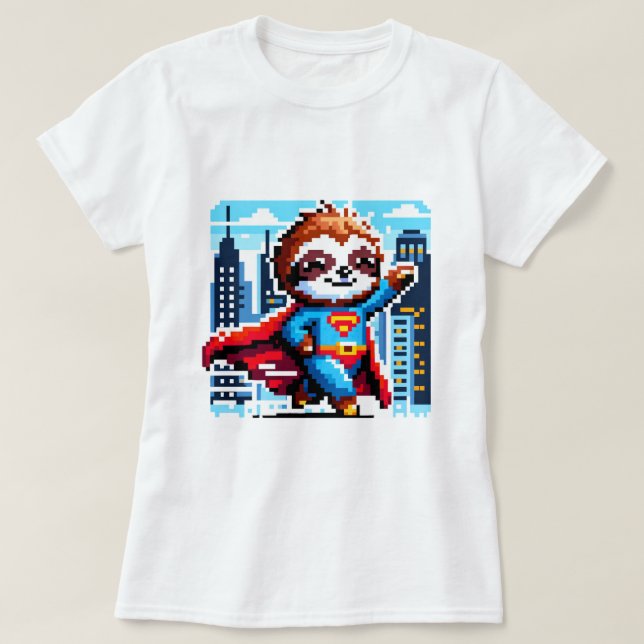 Camiseta Super-herói da cidade - Pixel Art Urban Hero (Frente do Design)