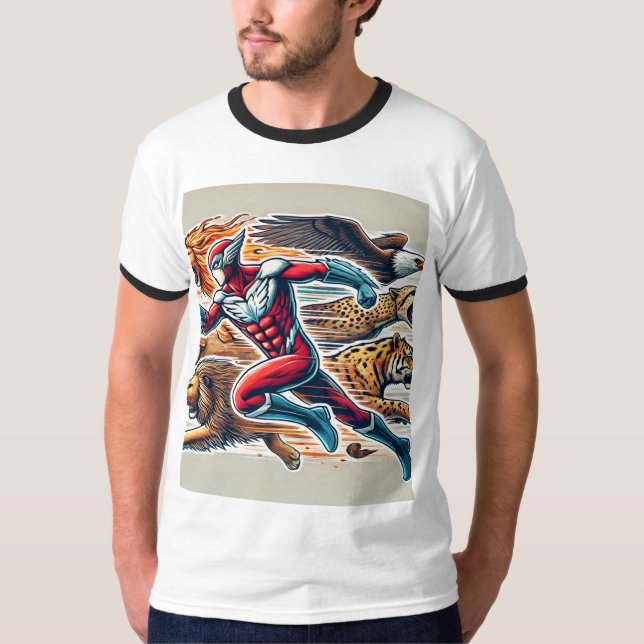 Camiseta Super-Herói de Mimetismo Animal - Lança a (Frente)