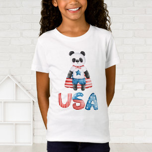 Camiseta Super-herói de Panda Patriótico