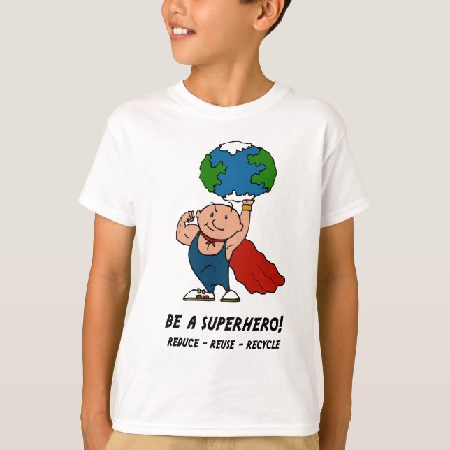Camiseta Super Herói do Dia da Terra (Frente)