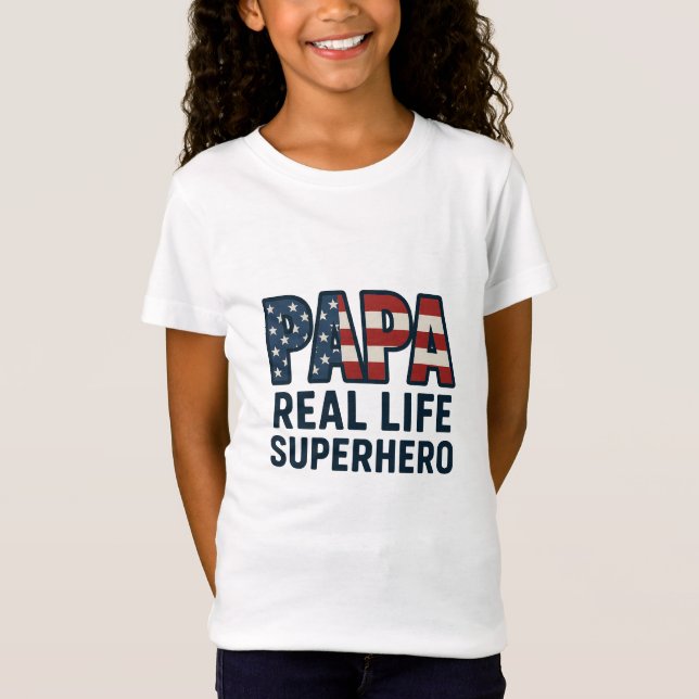 Camiseta Super-herói do PAPA Real Life (Frente)