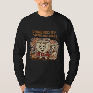 Camiseta Super-herói Engraçado de Café Retrô   Energizado p
